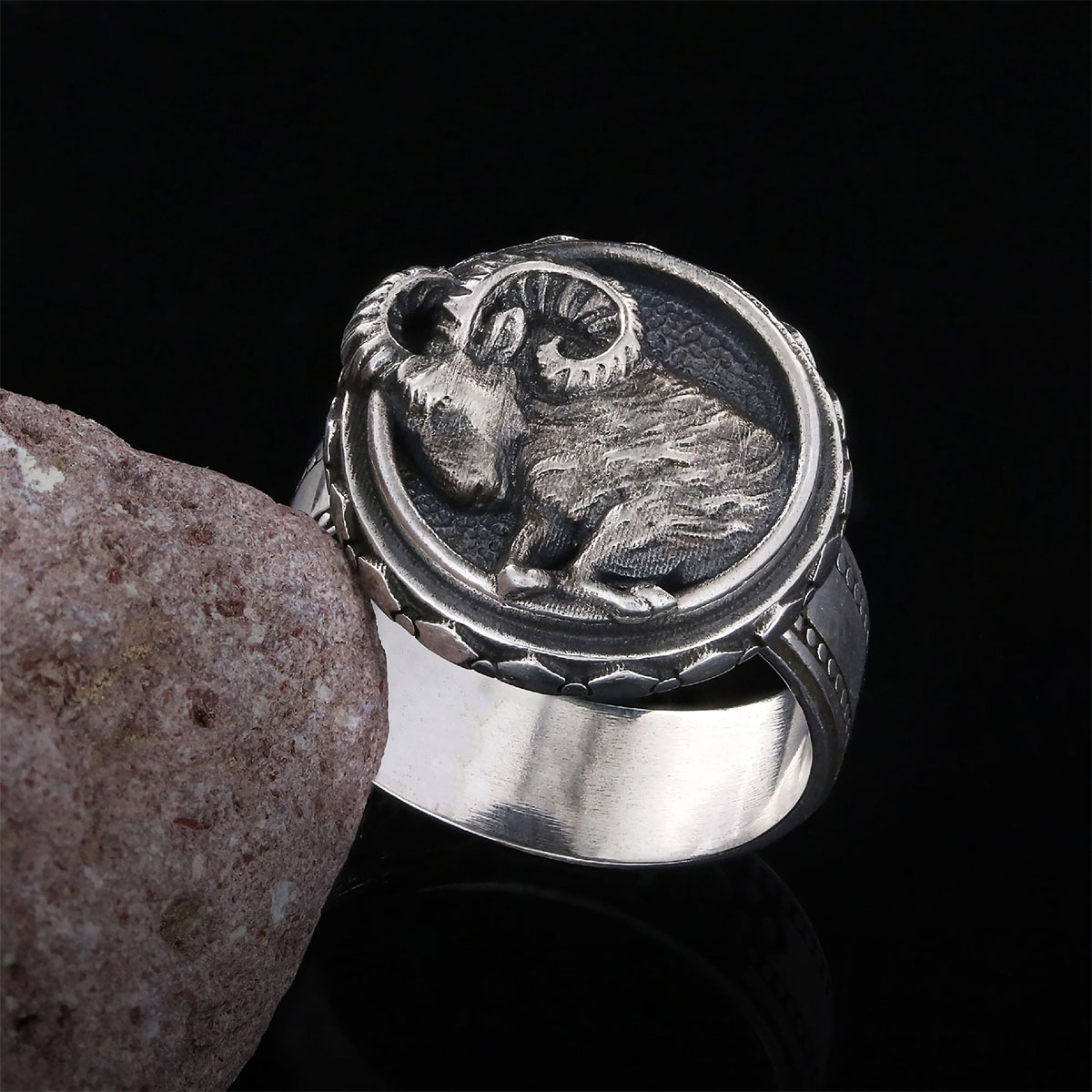 Aries Zodiac Silver Ring