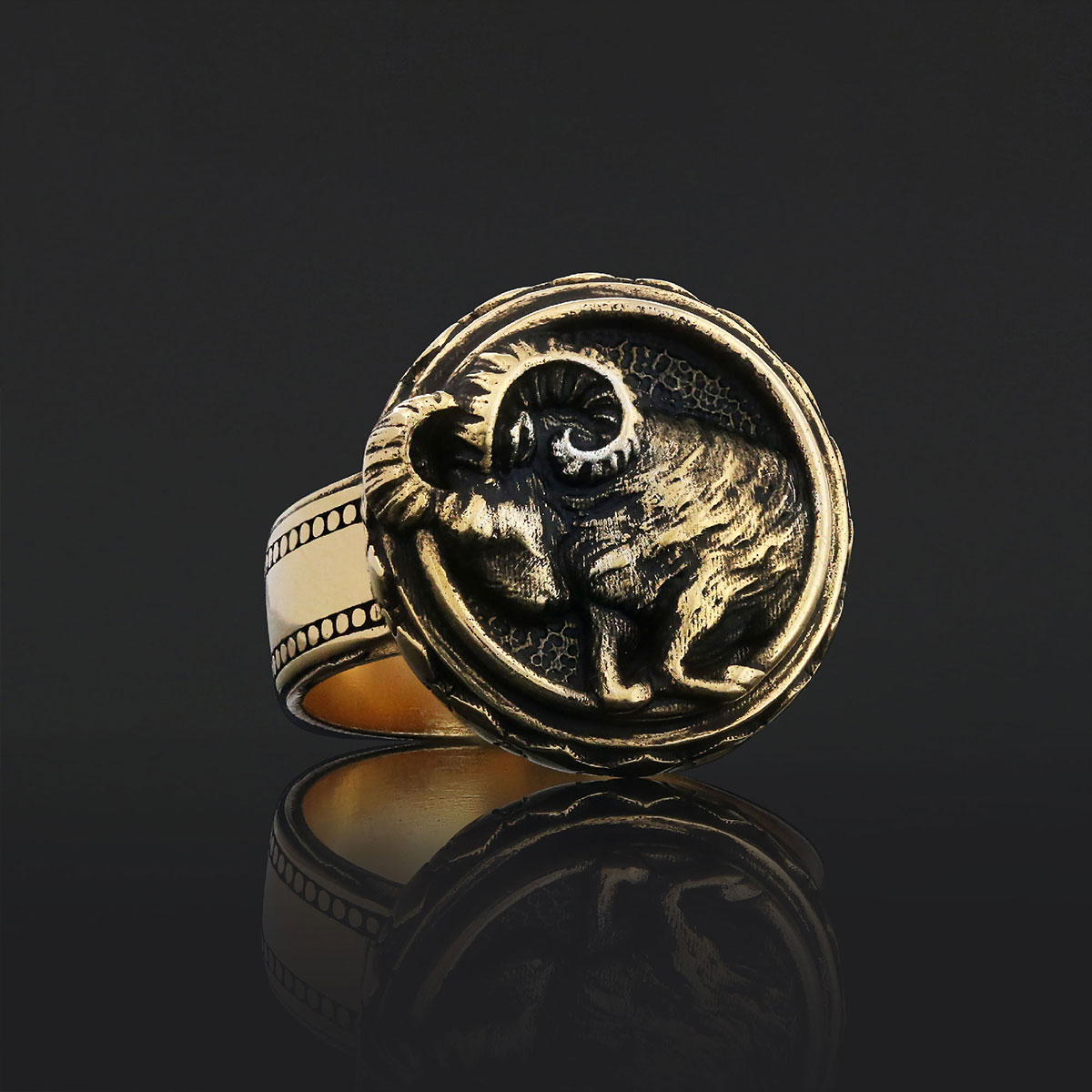Aries Zodiac Silver Ring