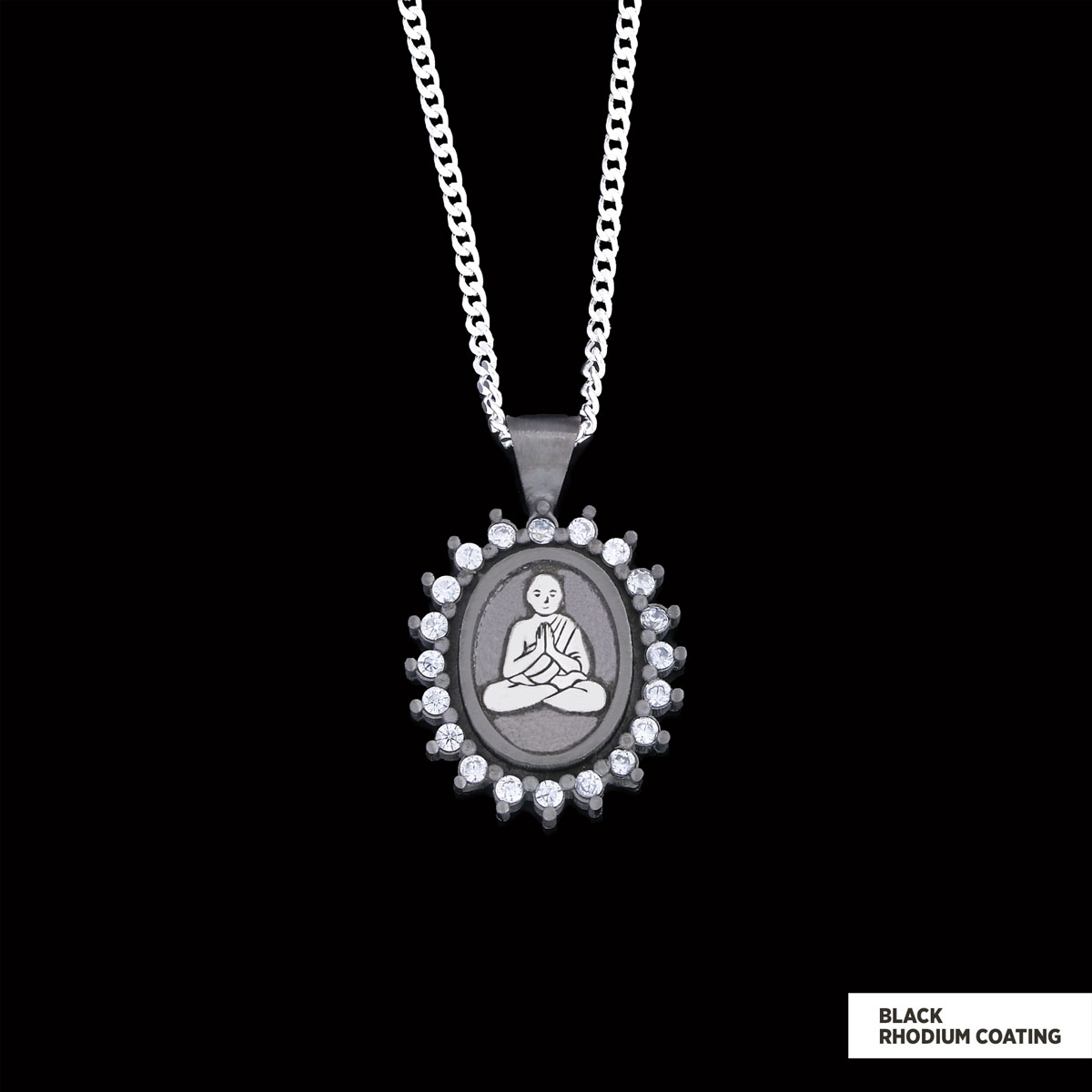 Buddha Necklace, Buddha Silver Pendant, Religious Necklace, Buddhist Gift, Goddess of Mercy Pendant