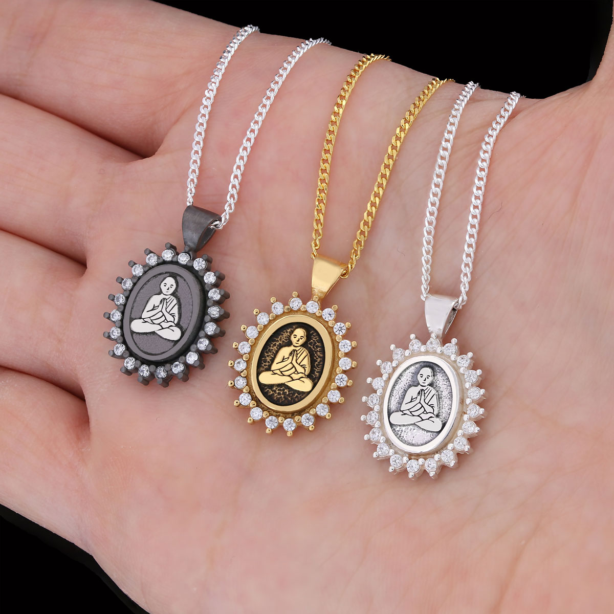 Buddha Necklace, Buddha Silver Pendant, Religious Necklace, Buddhist Gift, Goddess of Mercy Pendant Buddha Necklace, Buddha Silver Pendant, Religious Necklace, Buddhist Gift, Goddess of Mercy Pendant