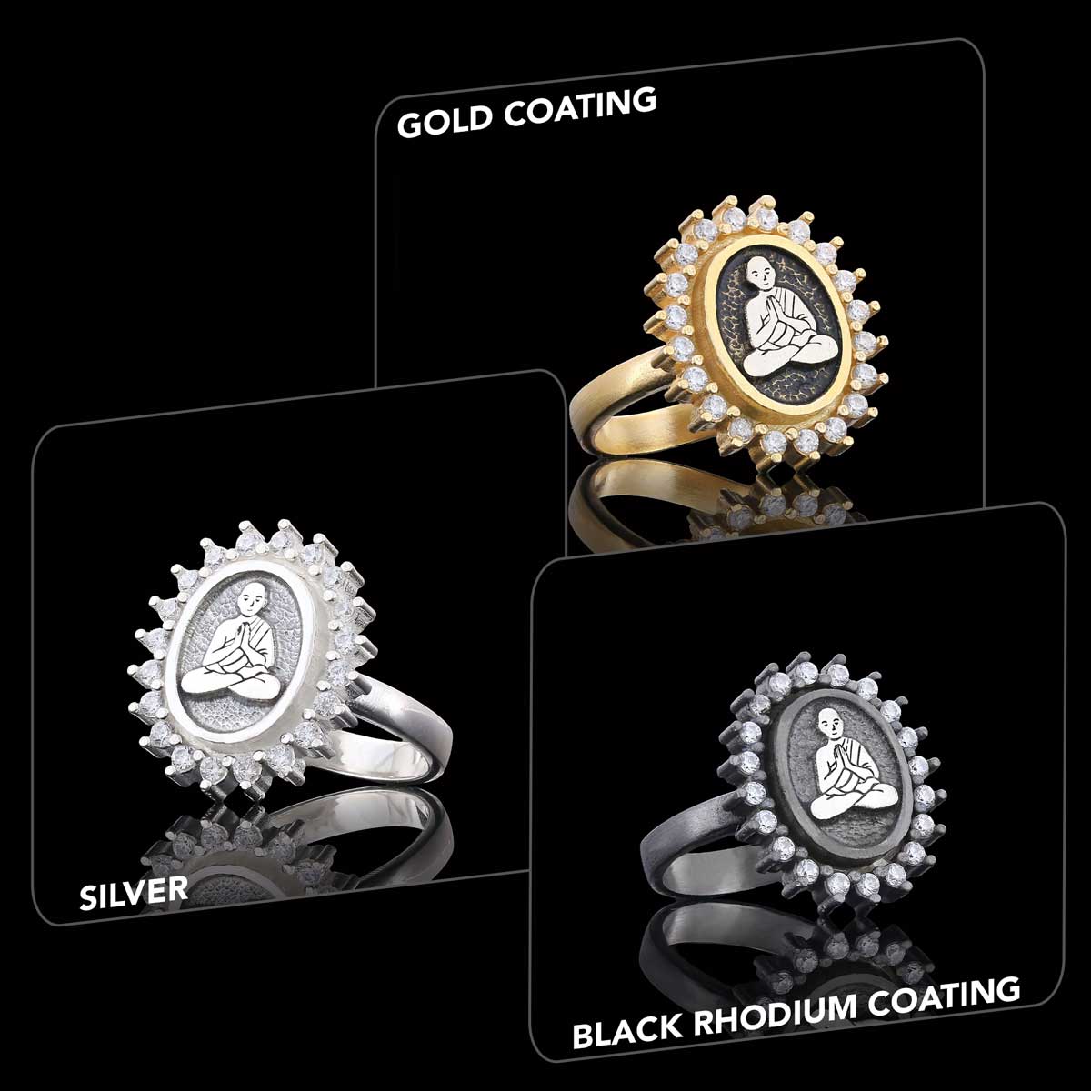 Buddha Ring, Buddha Silver Ring, Religious Ring, Buddhist Gift, Goddess of Mercy Ring
