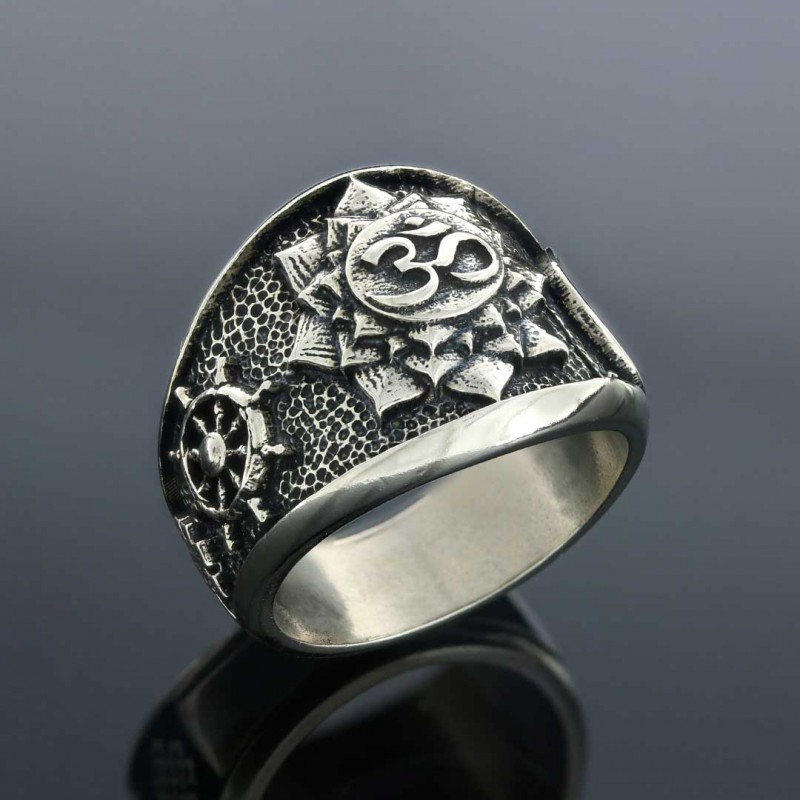 Religious Oxidized 925 Sterling Silver Unisex Ring – Karizma Jewels