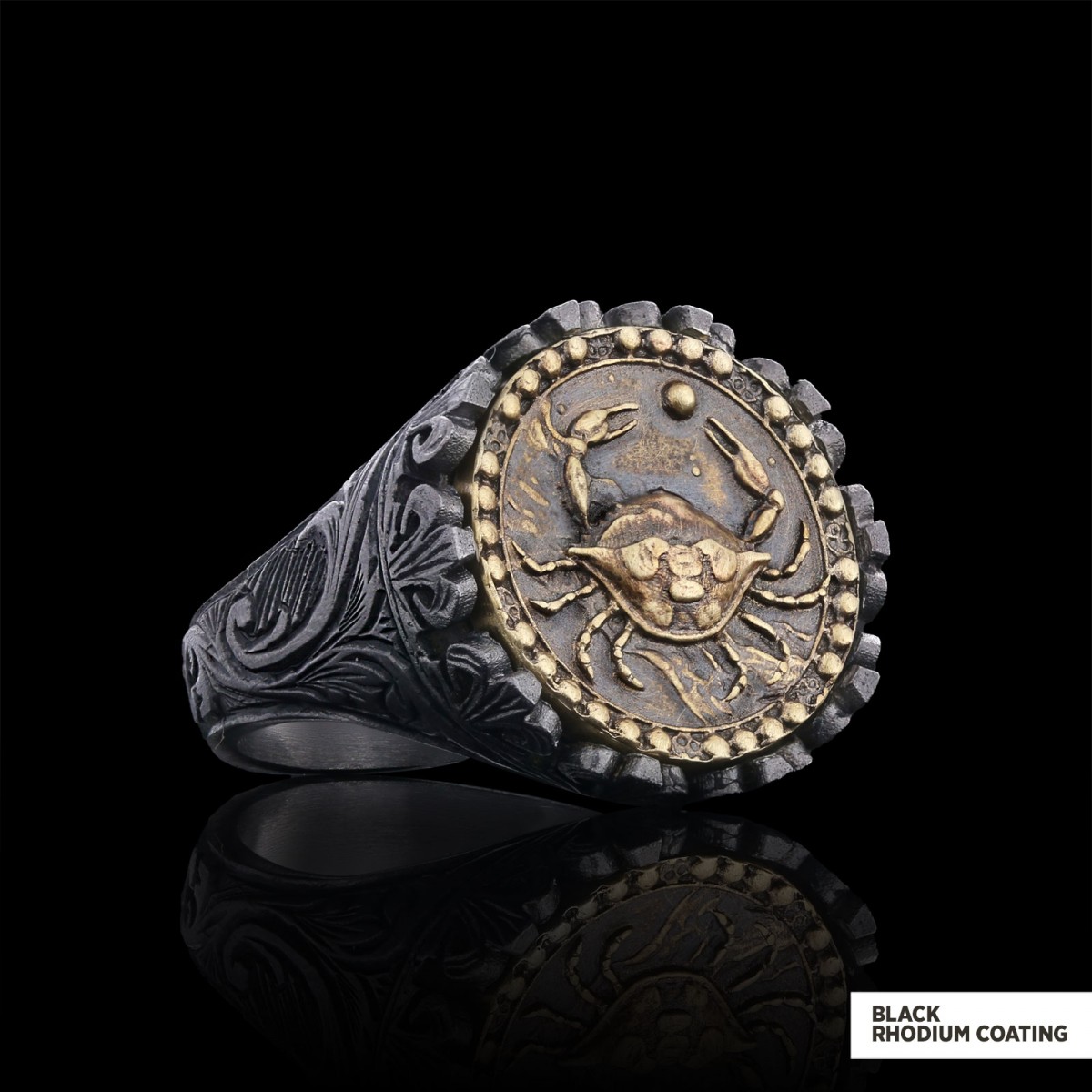 Cancer Sign Ring, 925 Sterling Silver Cancer Sign Ring