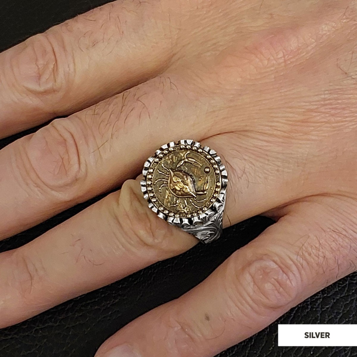 Cancer Sign Ring, 925 Sterling Silver Cancer Sign Ring