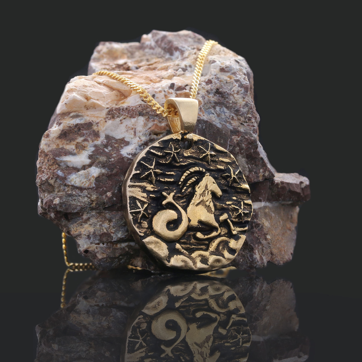 Capricorn Pendant, Elegant Zodiac Jewelry, Stylish Zodiac Capricorn Necklace