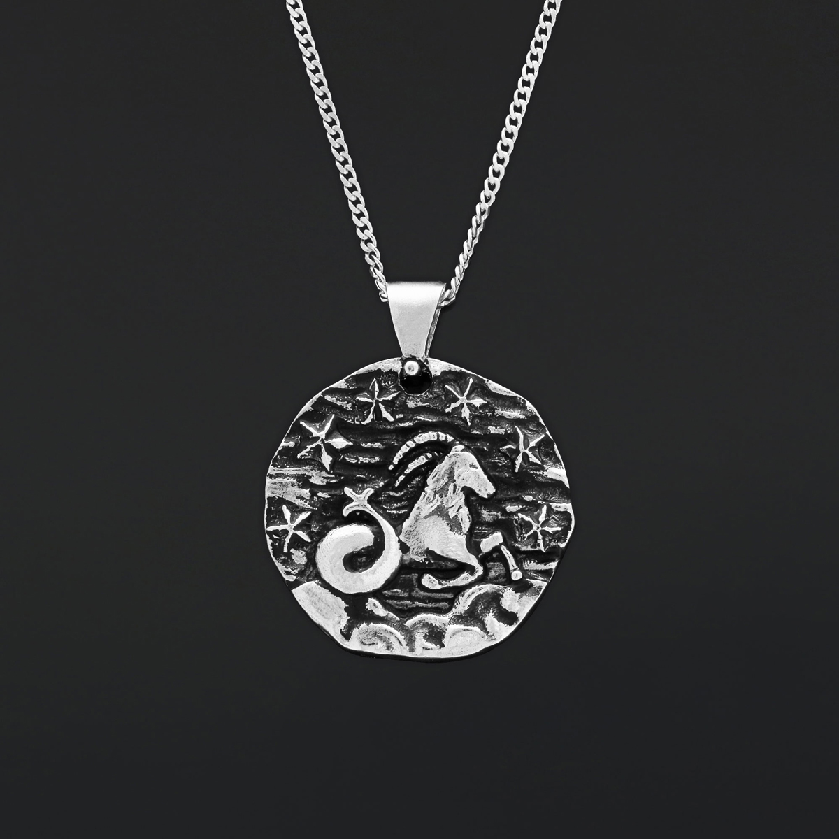 Capricorn Pendant, Elegant Zodiac Jewelry, Stylish Zodiac Capricorn Necklace