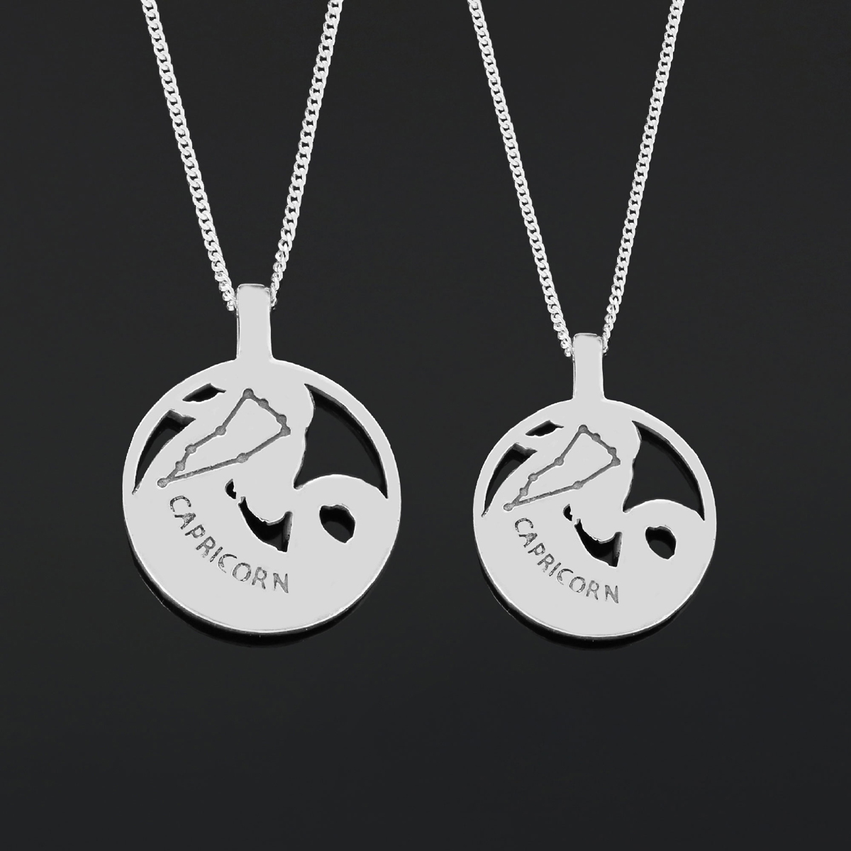 Capricorn Pendant, Sterling Silver Capricorn Necklace, Handmade Capricorn Jewelry, Horoscope Capricorn Necklace