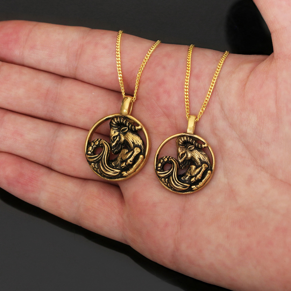 Capricorn Pendant, Sterling Silver Capricorn Necklace, Handmade Capricorn Jewelry, Horoscope Capricorn Necklace