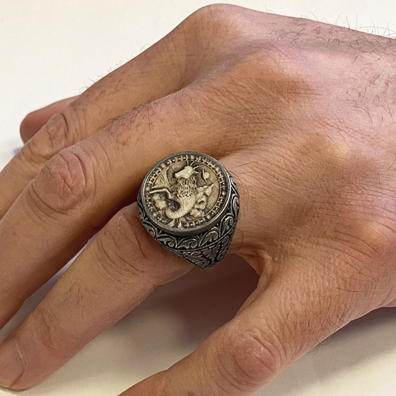 Zodiac Diamond Capricorn Fashion Ring in Sterling Silver
