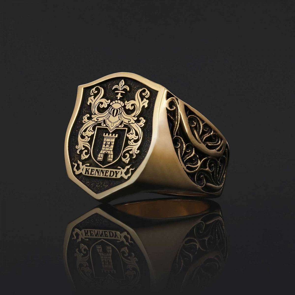 Celtic Design Family Ring, Custom Design Handmade Family Crest Ring