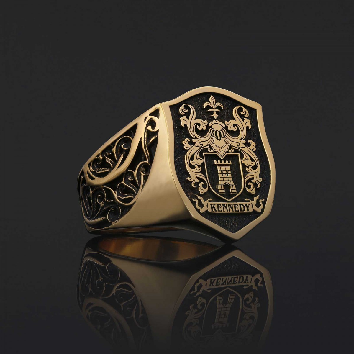 Celtic Design Family Ring, Custom Design Handmade Family Crest Ring