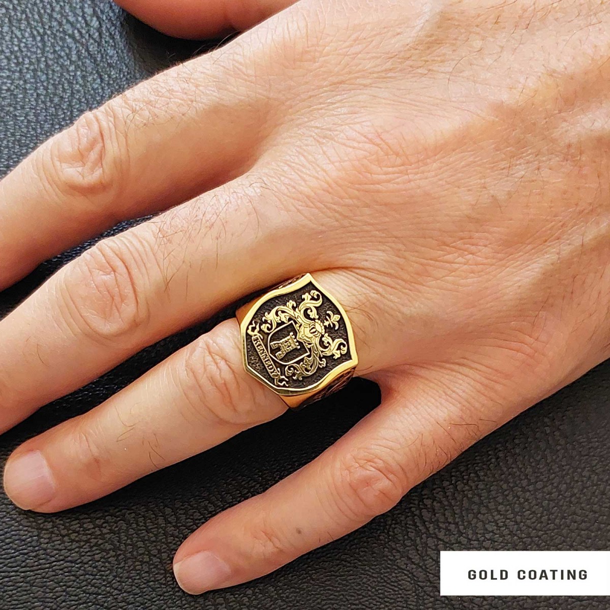 Celtic Design Family Ring, Custom Design Handmade Family Crest Ring