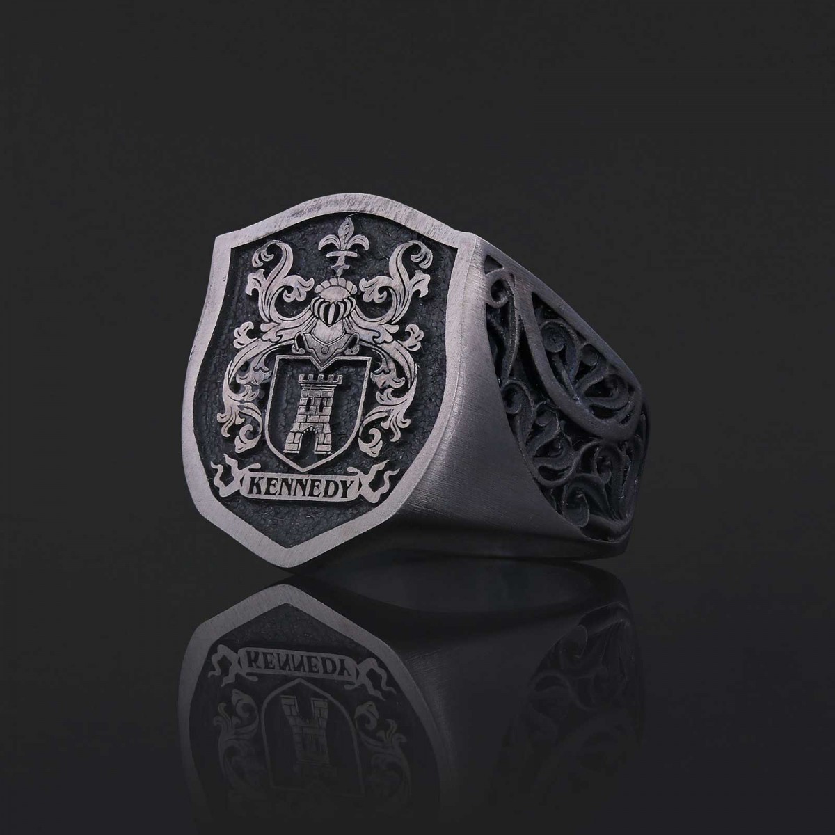 Celtic Design Family Ring, Custom Design Handmade Family Crest Ring