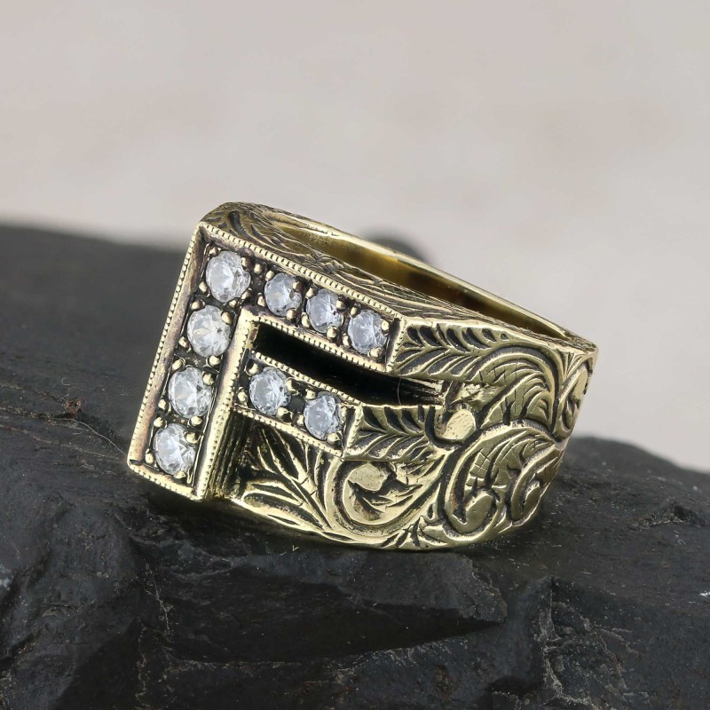 Unigue Design Silver Celtic Letter F Ring