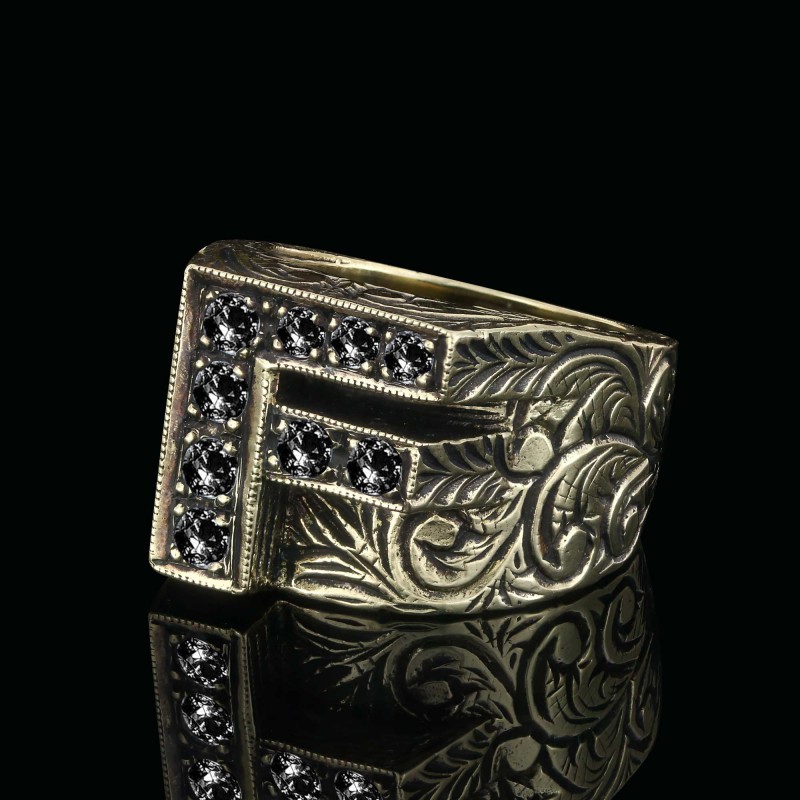 Unigue Design Silver Celtic Letter F Ring