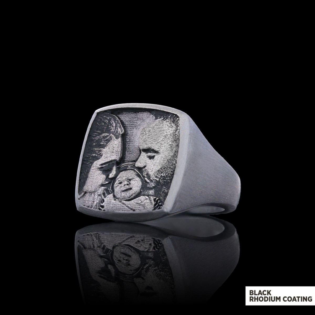 Cherished Moments Personalized Square Ring, Your Loved Ones, Always Close