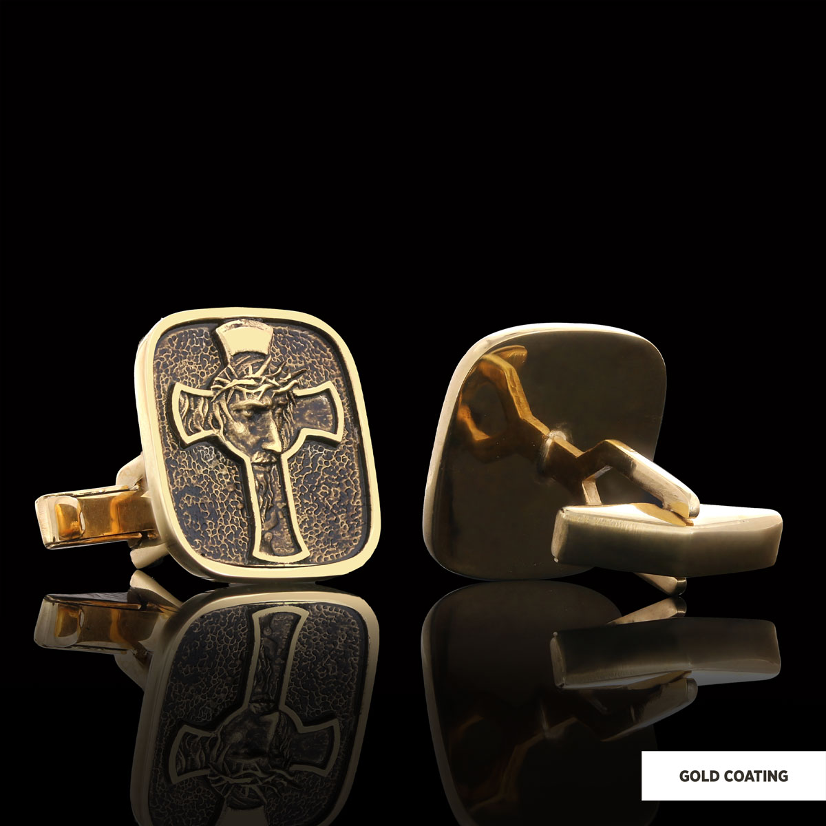 Christ Jesus Silver Cufflinks, Christian Cufflinks, Christ Jesus Cross Cufflinks, Gold Plated Cross Cufflinks, Christian Accessory, Jesus Cross Cufflinks, Jesus Men's Gift
