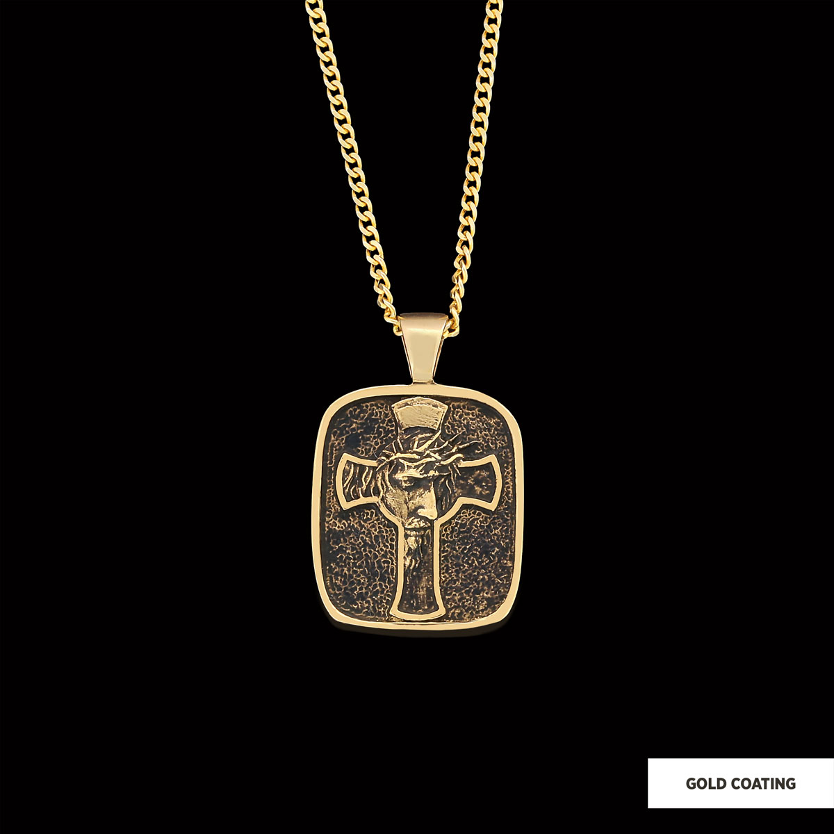 Christ Jesus Silver Necklace, Christian Necklace, Christ Jesus Cross Necklace, Gold Plated Cross Necklace Christian Accessory, Jesus Cross Necklace, Jesus Men's Gift