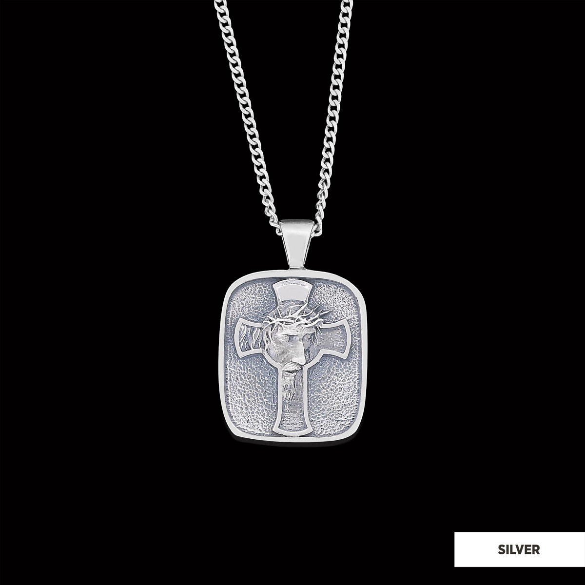 Christ Jesus Silver Necklace, Christian Necklace, Christ Jesus Cross Necklace, Gold Plated Cross Necklace Christian Accessory, Jesus Cross Necklace, Jesus Men's Gift