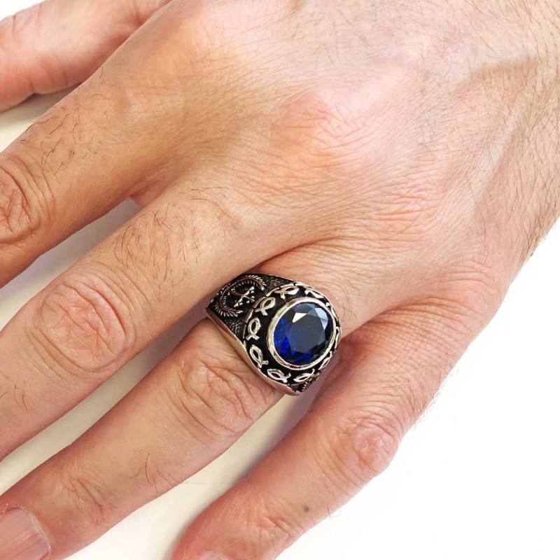 Christian Blue Stone Ring