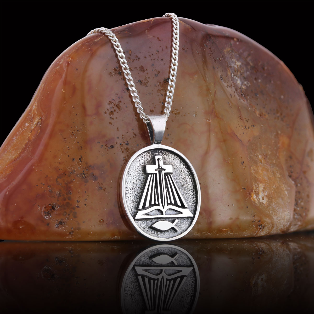 Christian Sword Necklace, Religion Book Necklace, Christianity Ichthus Necklace, Cross Necklace, Religious Jewelry
