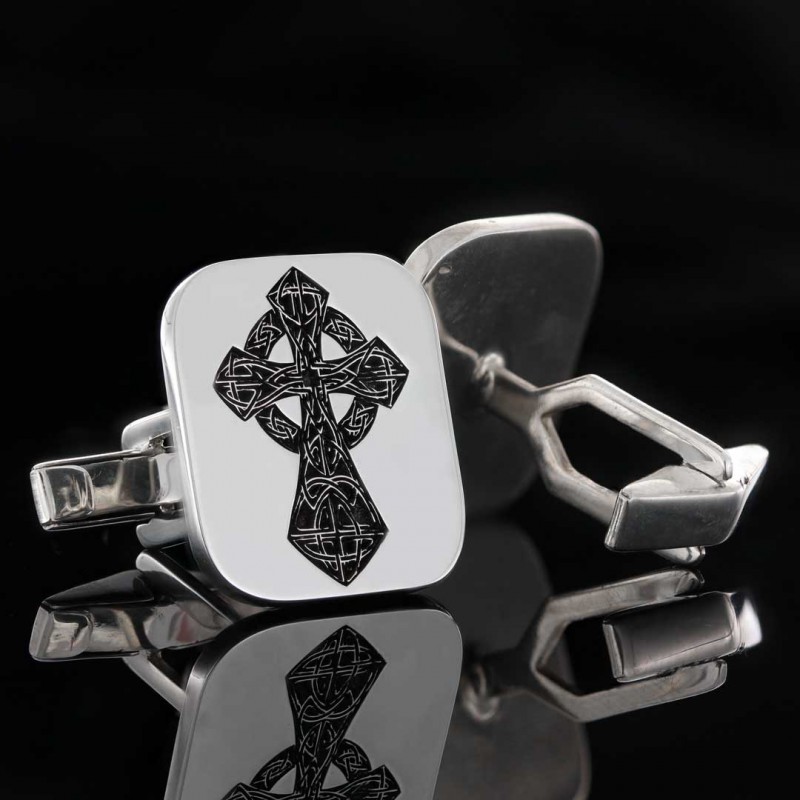 925 Sterling Silver Cross Christian Cufflink