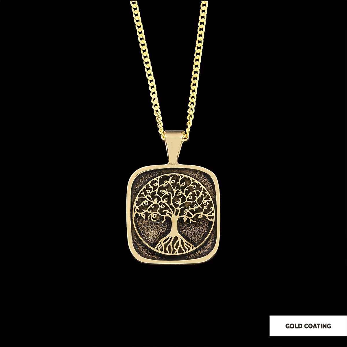 Christian Tree of Life Gold Plated Silver Necklace, Silver Square Tree of Life Necklace, 925 Sterling Silver Christian Pendants Christian Tree of Life Gold Plated Silver Necklace, Silver Square Tree of Life Necklace, 925 Sterling Silver Christian Pendants