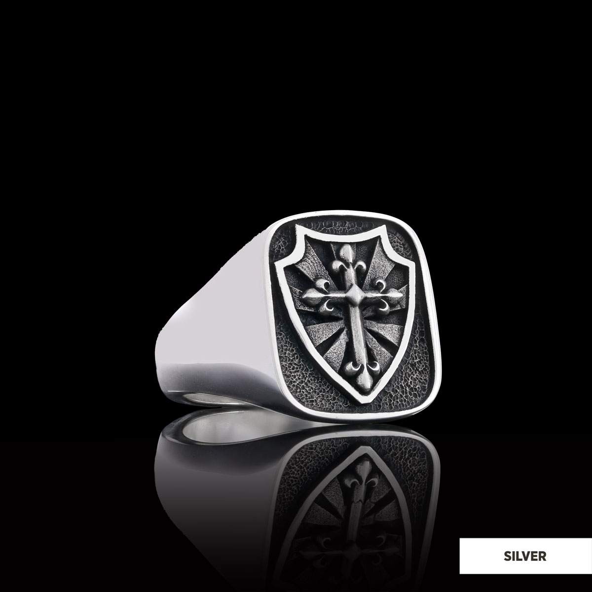 Cross and Shield Ring, Faith Jewelry, Christian Armor Jewelry, Knight's Cross and Shield Ring, Symbol of Protection and Faith, Gift for Himself