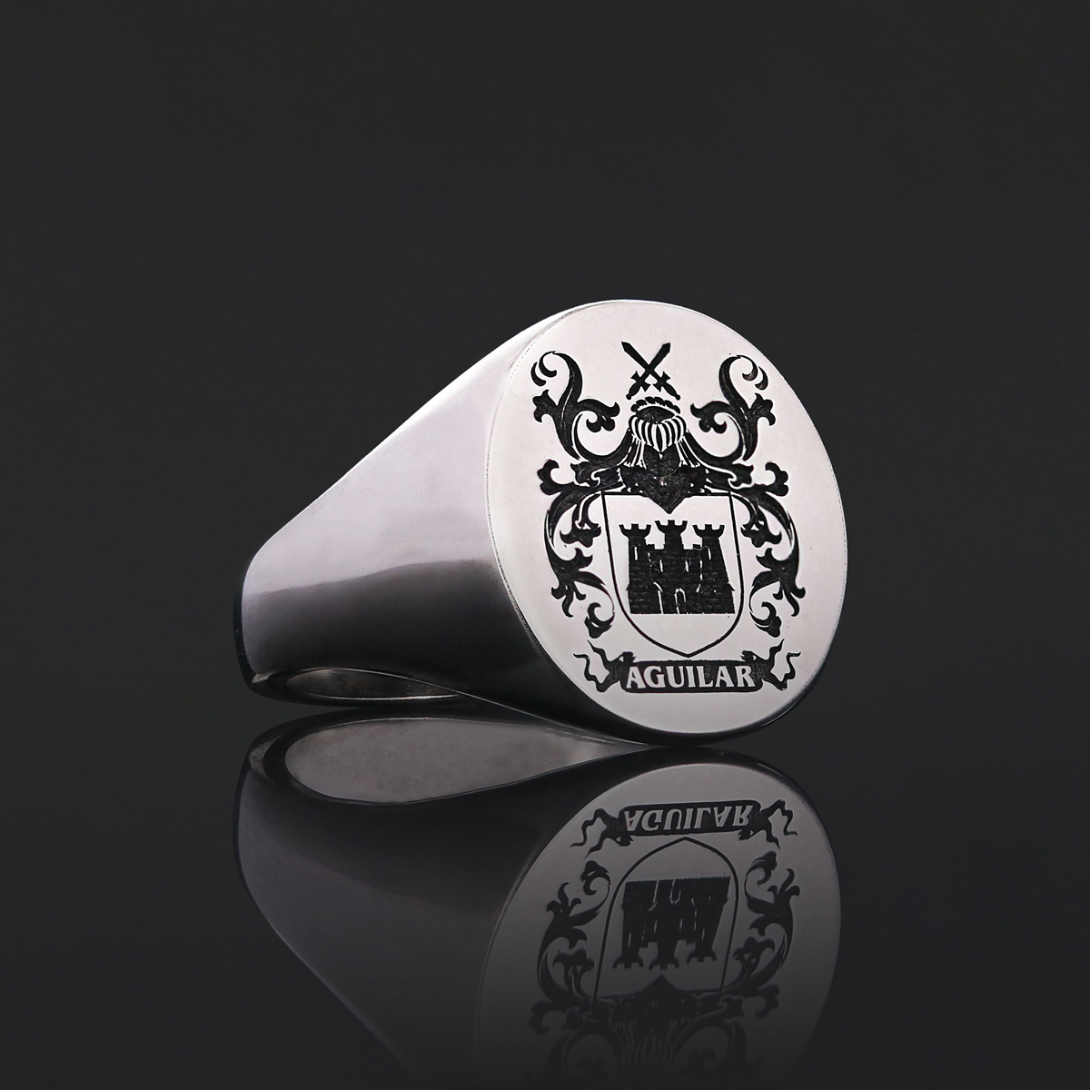 Custom Design Handmade Family Crest Ring, Family Coat of Arms Ring