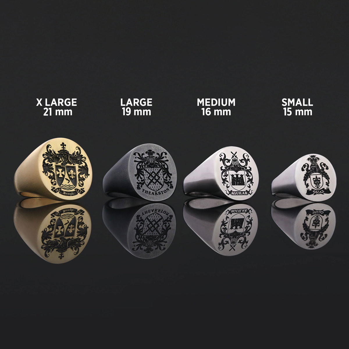 Custom Design Handmade Family Crest Ring, Family Coat of Arms Ring