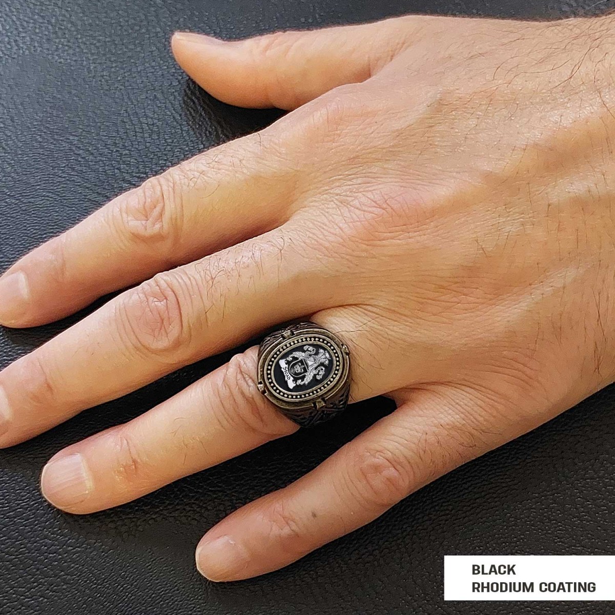 Custom Design Handmade Family Crest Ring, Oval Celtic Design Engraved Family Ring
