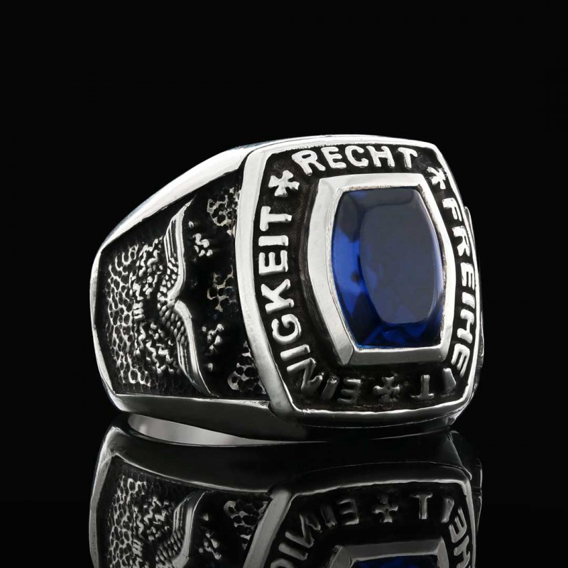 Custom Design Stony Einigkeit Recht Freiheit Germany Ring