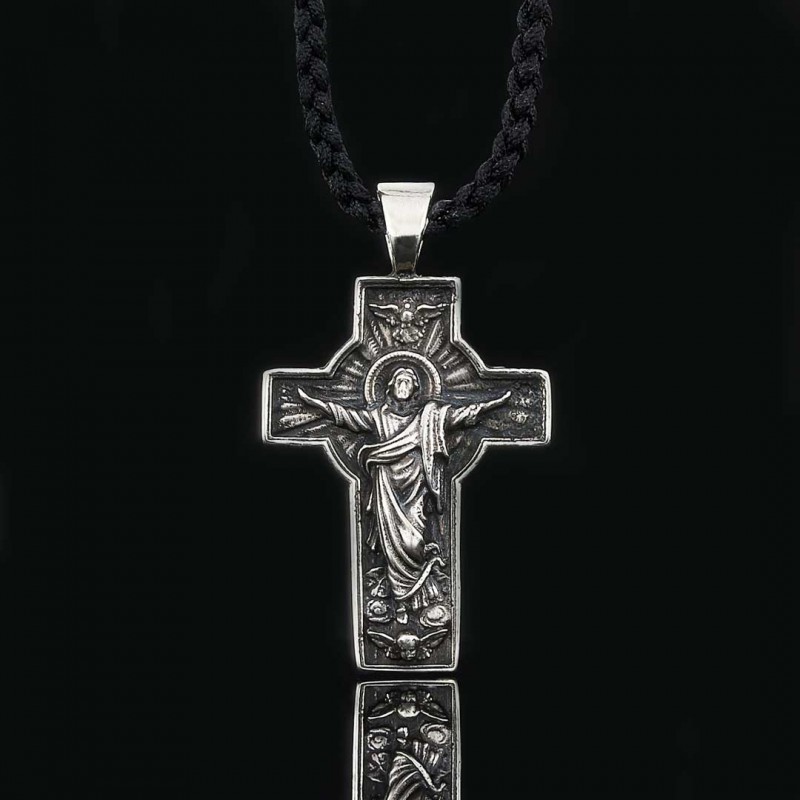 Custom Made Silver Jesus Cross Pendant