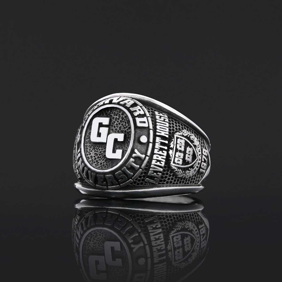 Customized High School Ring, Graduation Collage Ring, Harvard University Ring