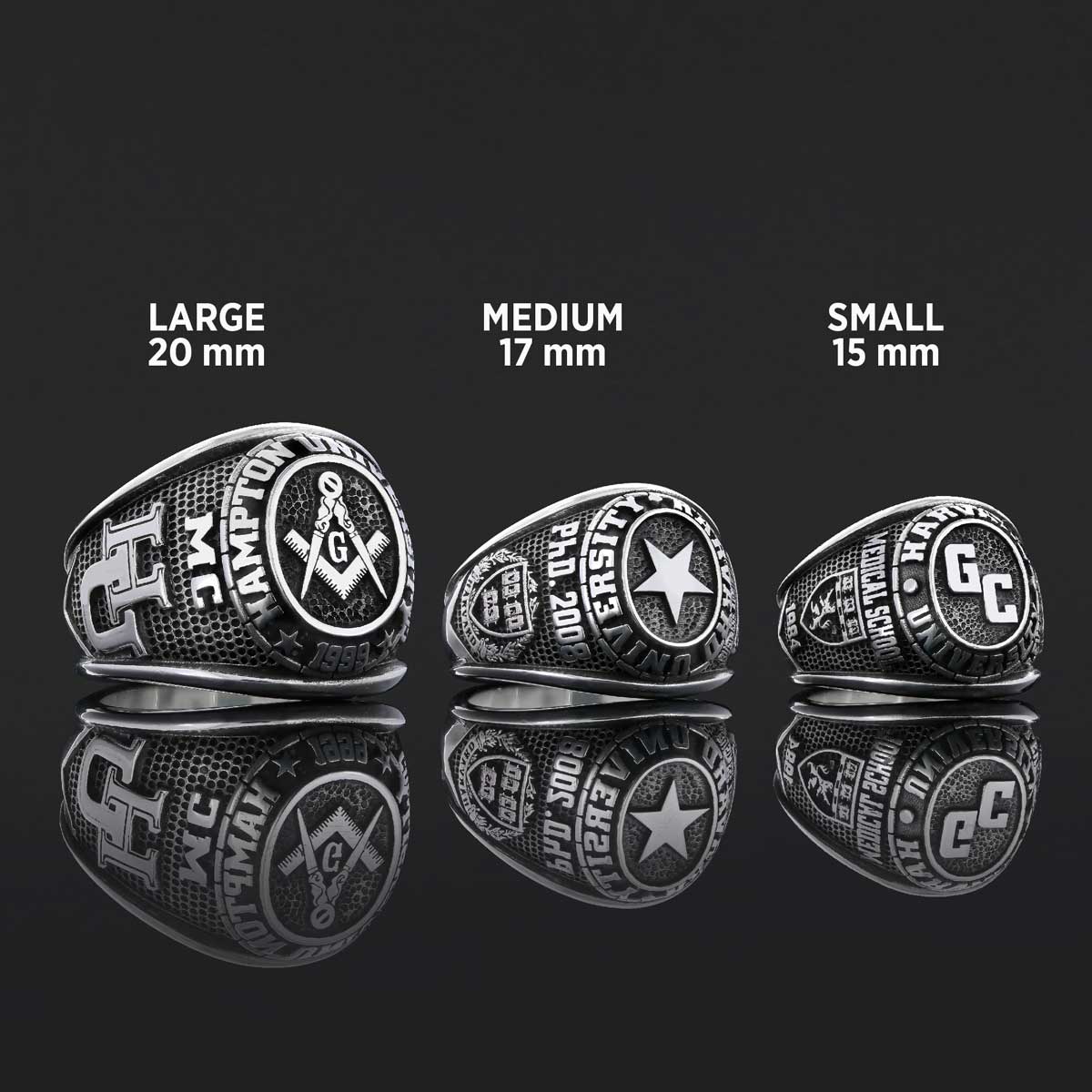 Customized High School Ring, Graduation Collage Ring, Harvard University Ring