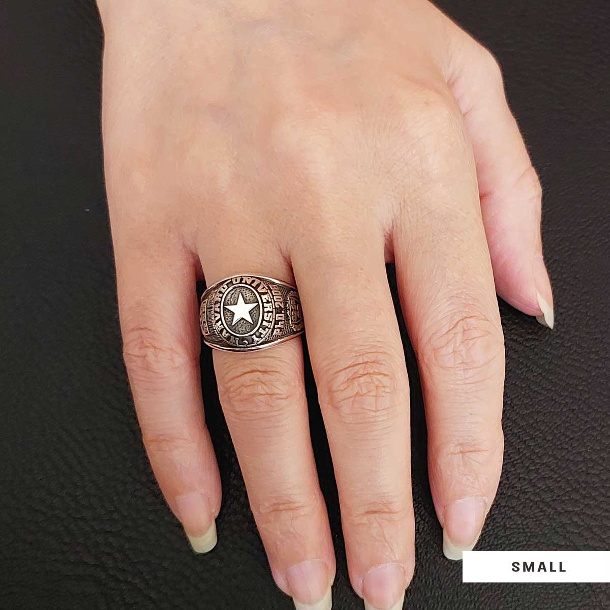 Customized High School Ring, Graduation Collage Ring, Harvard University Ring