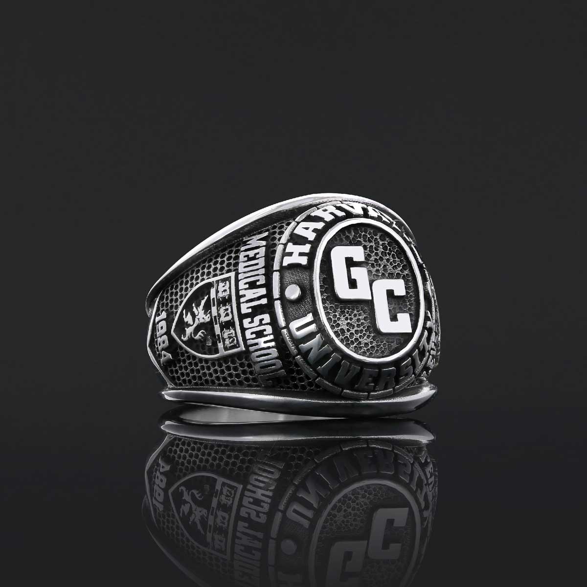Customized High School Ring, Graduation Collage Ring, Harvard University Ring