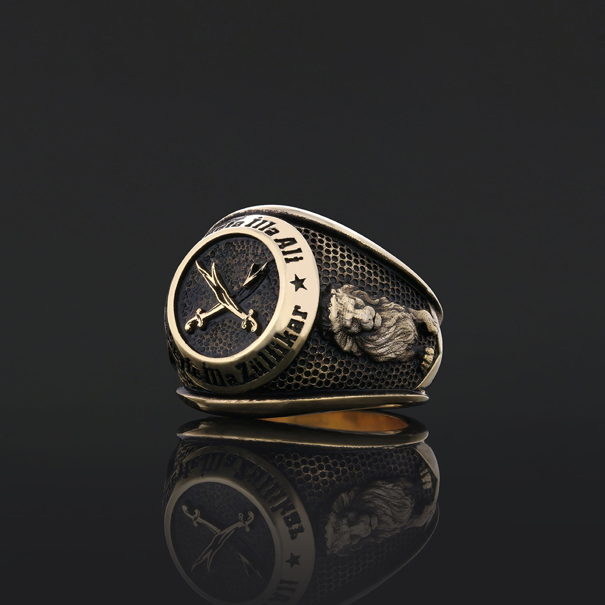 Dhulfiqar Sword Round Ring, Islamic Zulfiqar Sword Jewelry, Zulfiqar Face Ring, Hz Ali Ring Gift, Zulfiqar Jewelry, Muslim Silver Jewelry