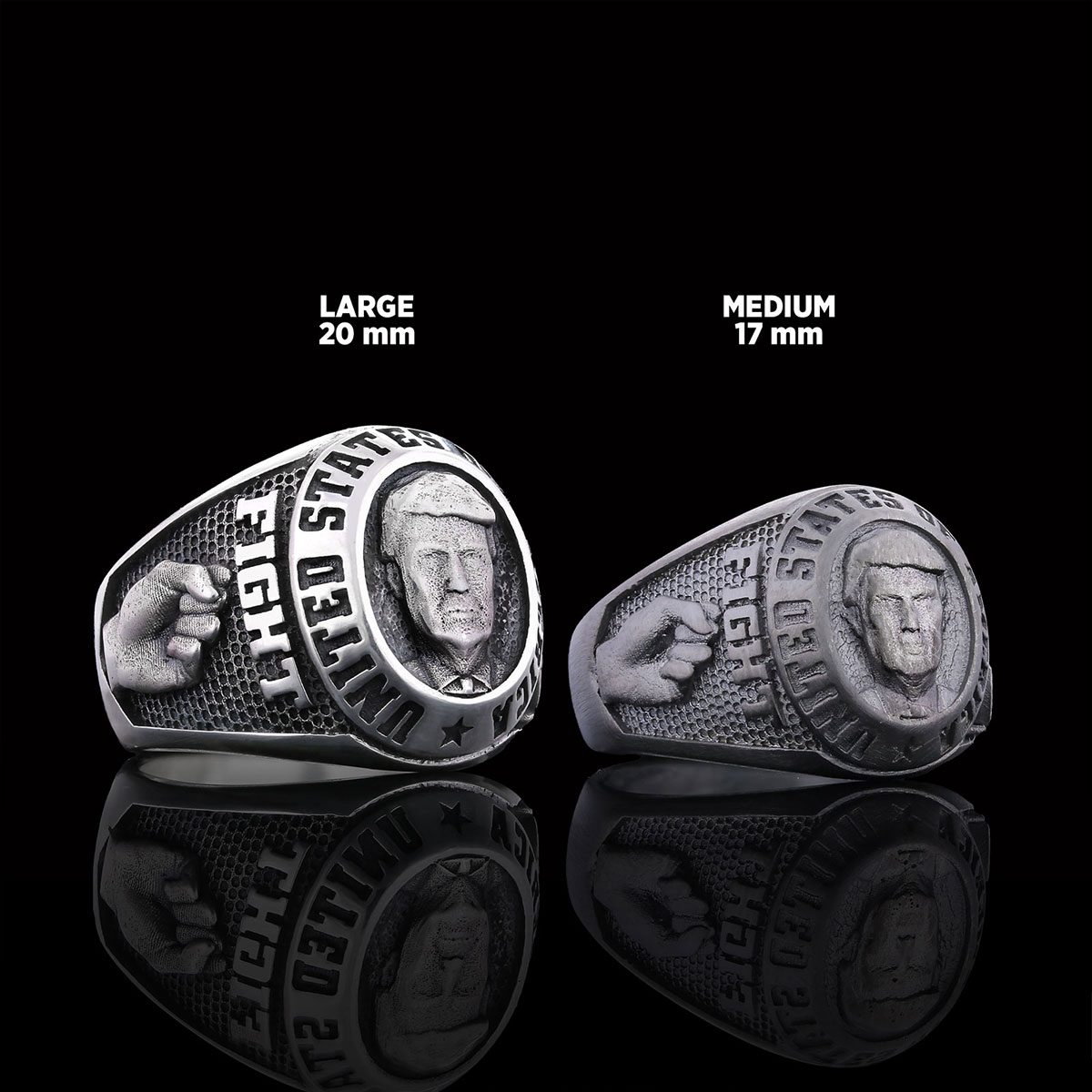 Donald J. Trump Ring With Stone, Trump Face Ring with Stone, Supporter Jewelry