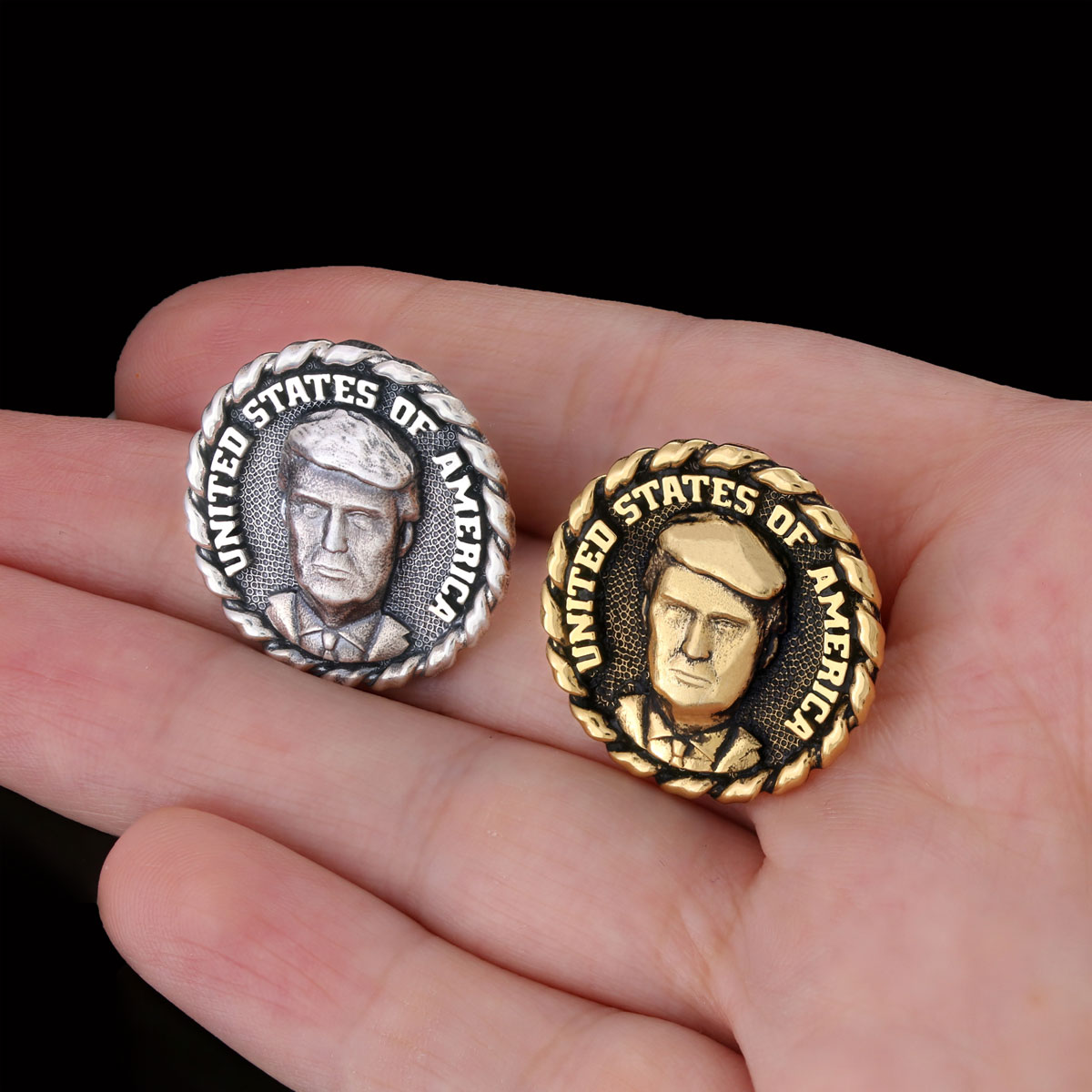 Donald Trump Lapel Pin, Silver Brooch, Men's Label Badge, Gold Plated Badge, Trump Gift Donald Trump Lapel Pin, Silver Brooch, Men's Label Badge, Gold Plated Badge, Trump Gift