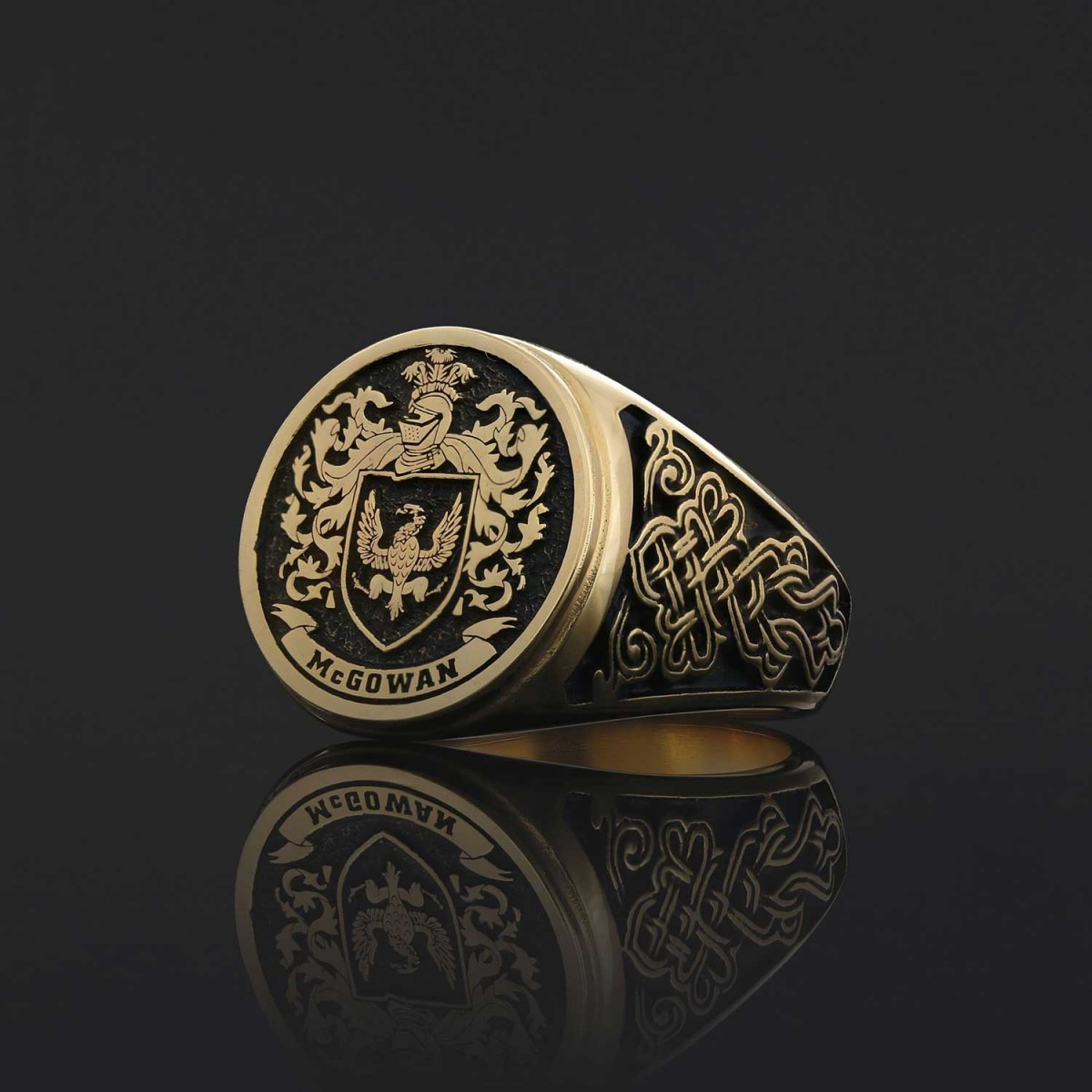 Family Coat of Arms Ring, Personalized Round Family Ring