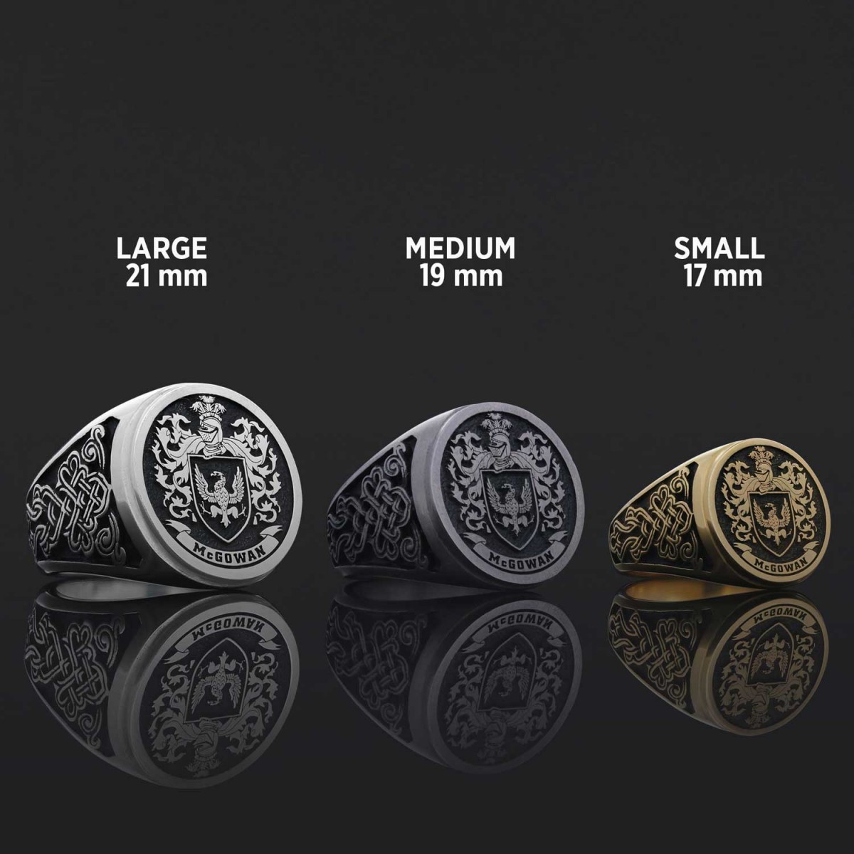 Family Coat of Arms Ring, Personalized Round Family Ring