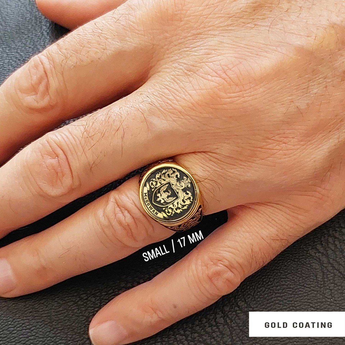 Family Coat of Arms Ring, Personalized Round Family Ring