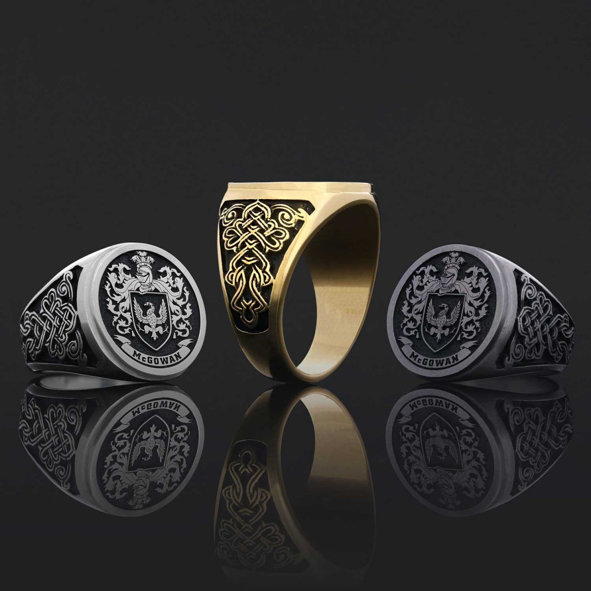Family Coat of Arms Ring, Personalized Round Family Ring