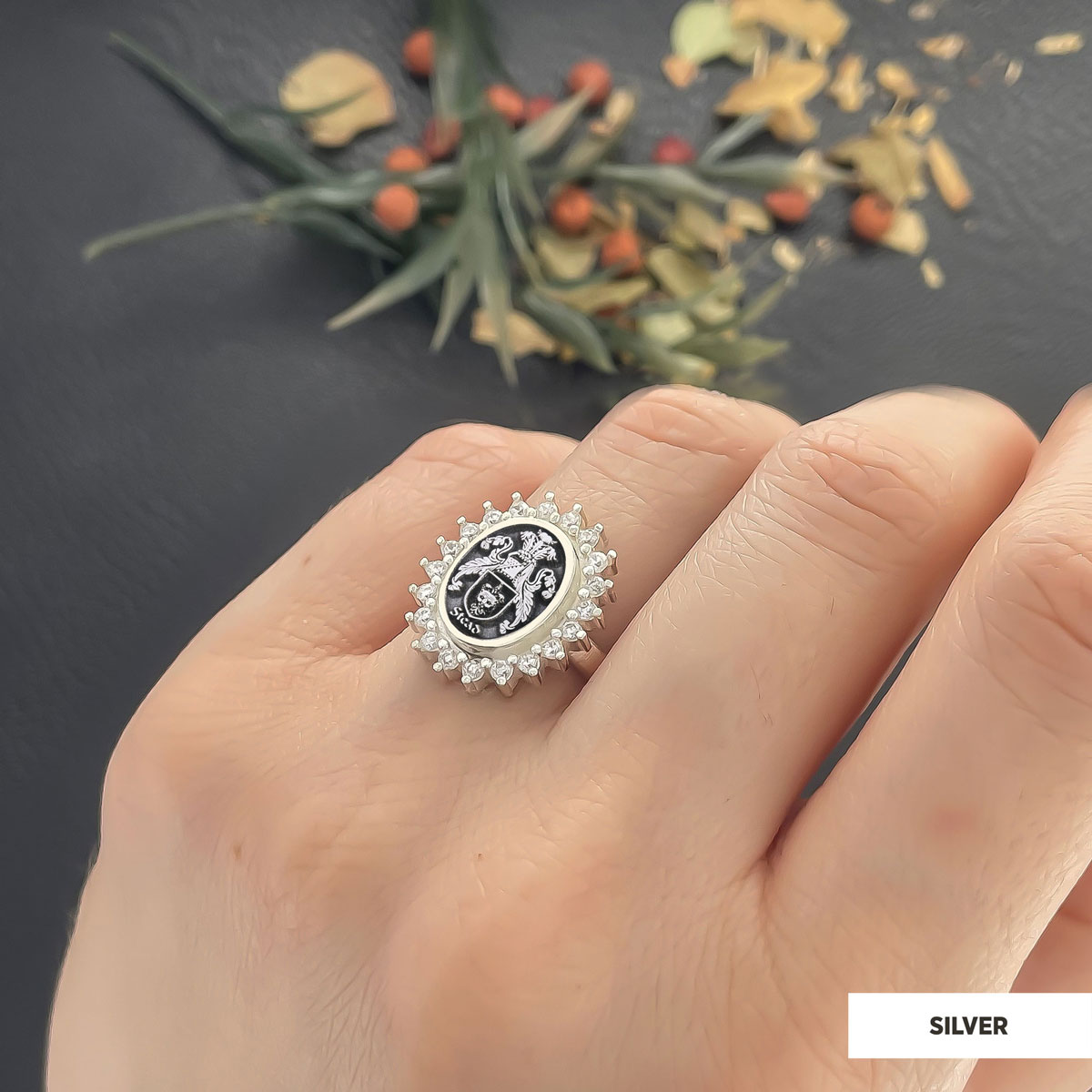 Family Crest Stone Ring, Women's Ring, Gift for Him