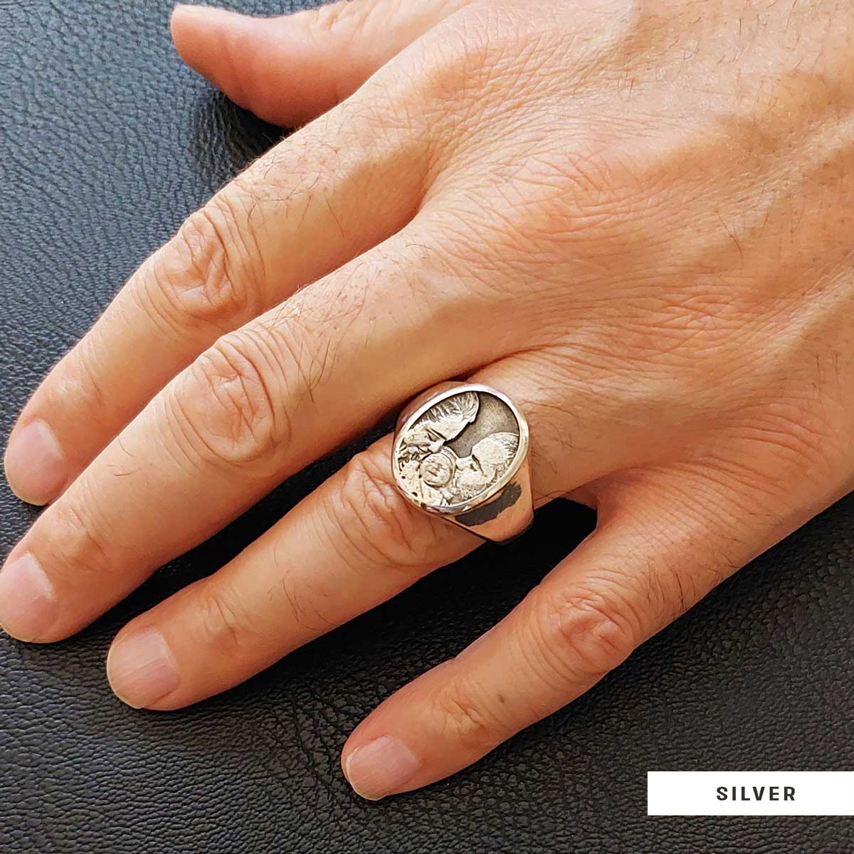 Family Photo Ring, Timeless Family Photo Square Ring, Personalized for You