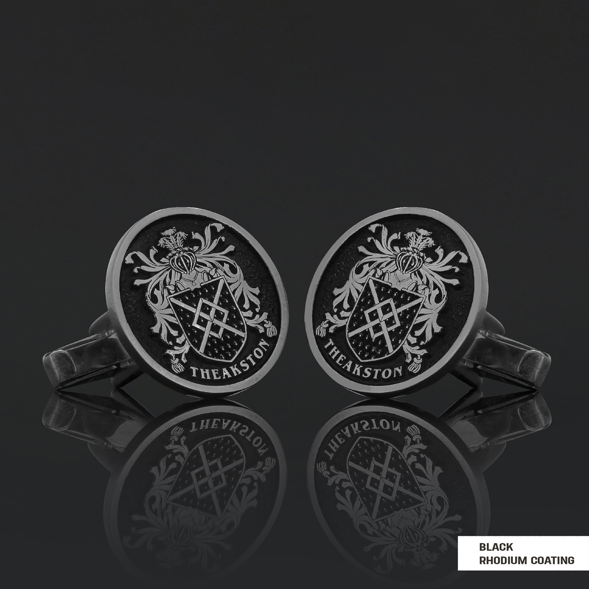 Luxury Round Family Crest Cufflinks – Raised Design for a Unique Touch