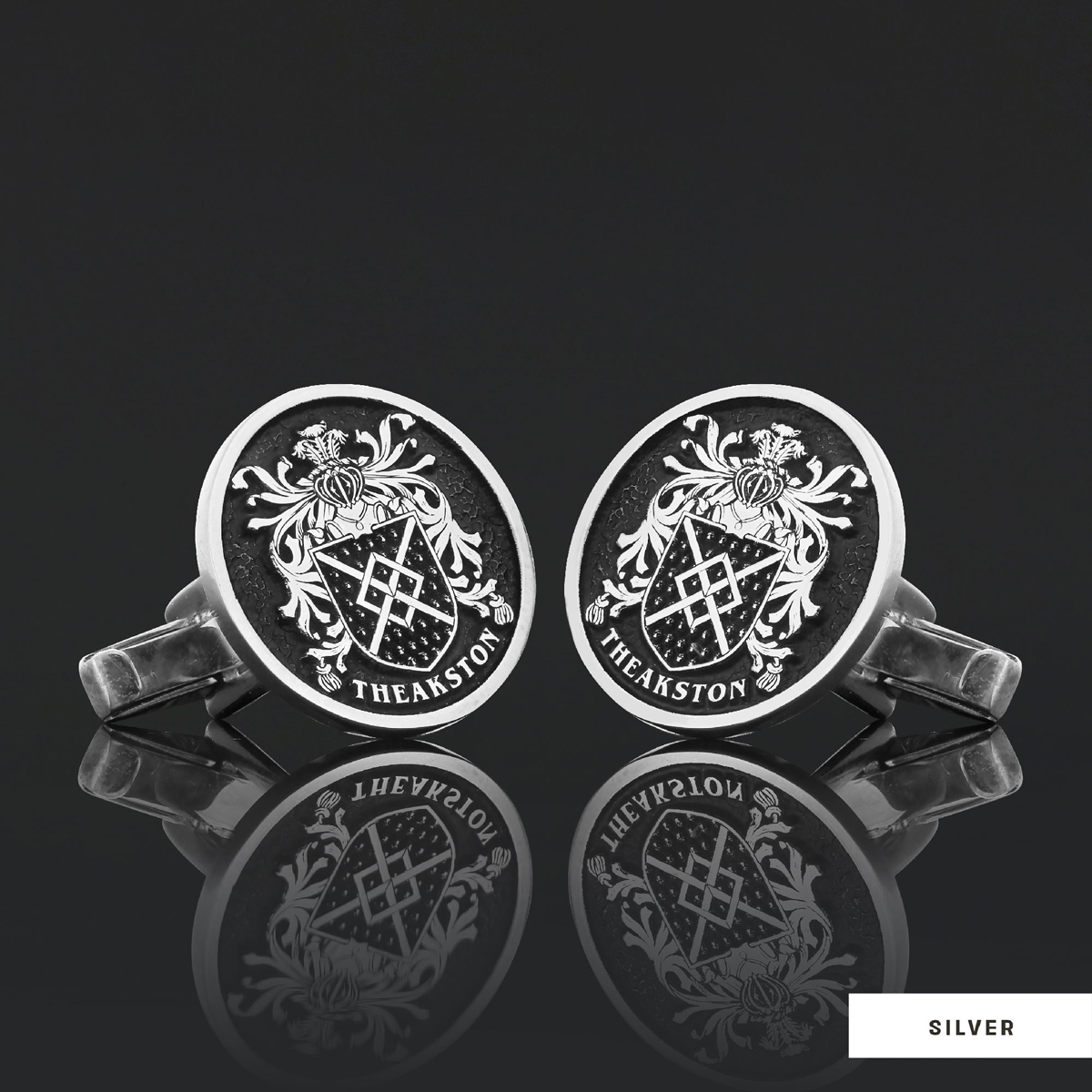 Luxury Round Family Crest Cufflinks – Raised Design for a Unique Touch