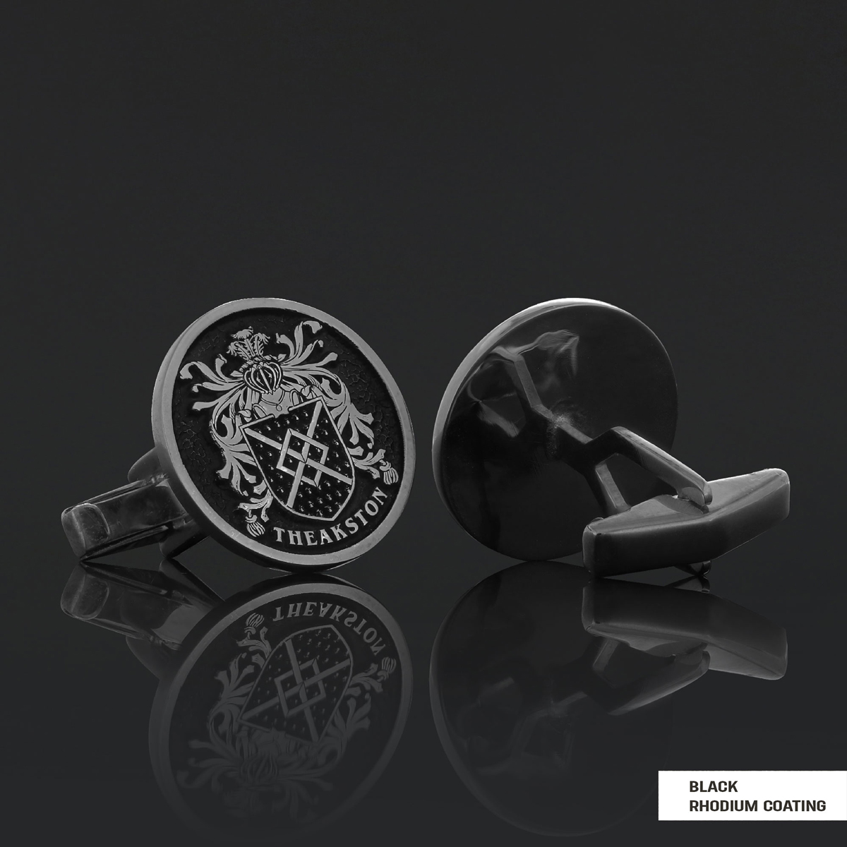 Luxury Round Family Crest Cufflinks – Raised Design for a Unique Touch