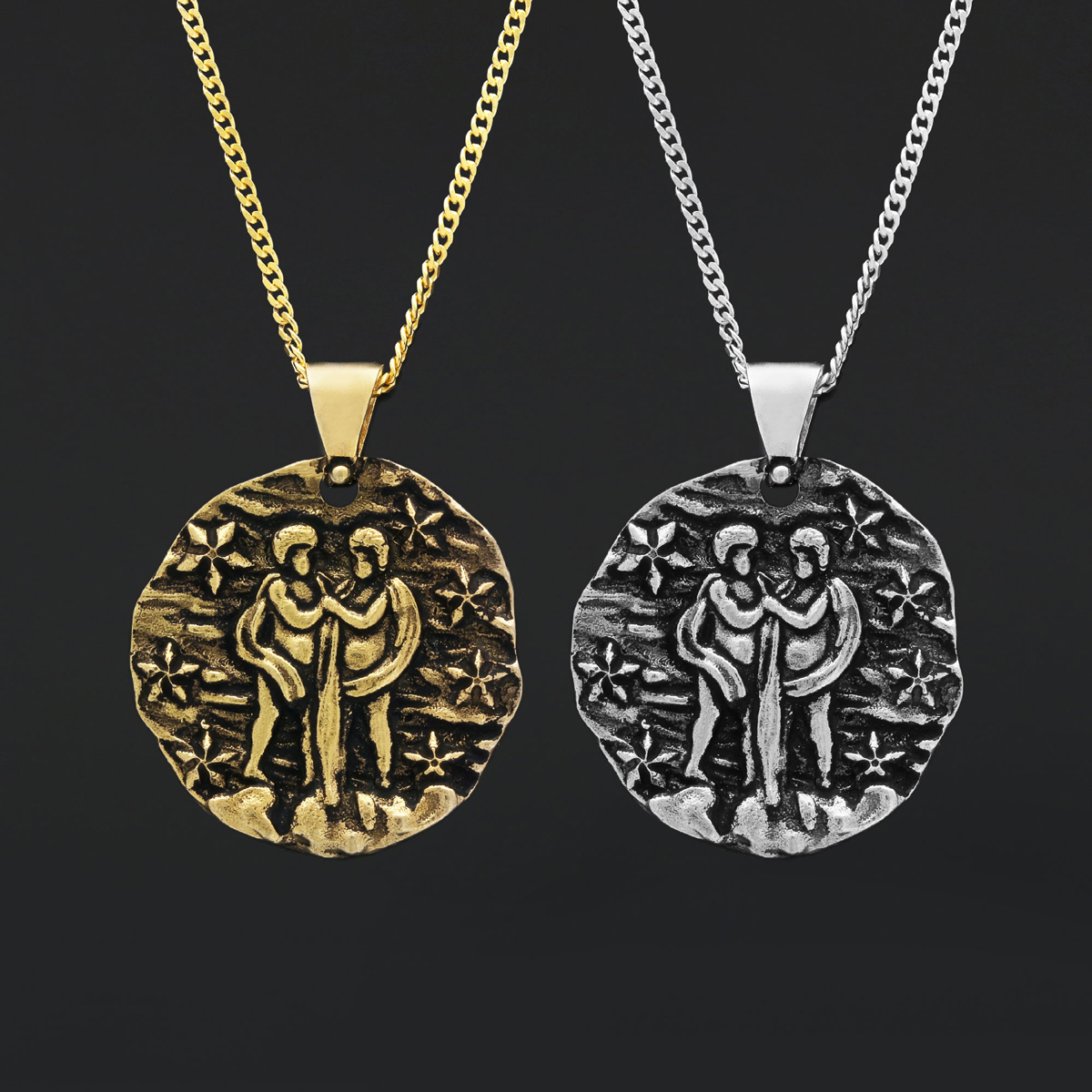 Gemini Pendant, Zodiac Necklace, Sterling Silver Pendant, Gold Plated Pendant, Astrology Jewelry, Gemini Sign Jewelry